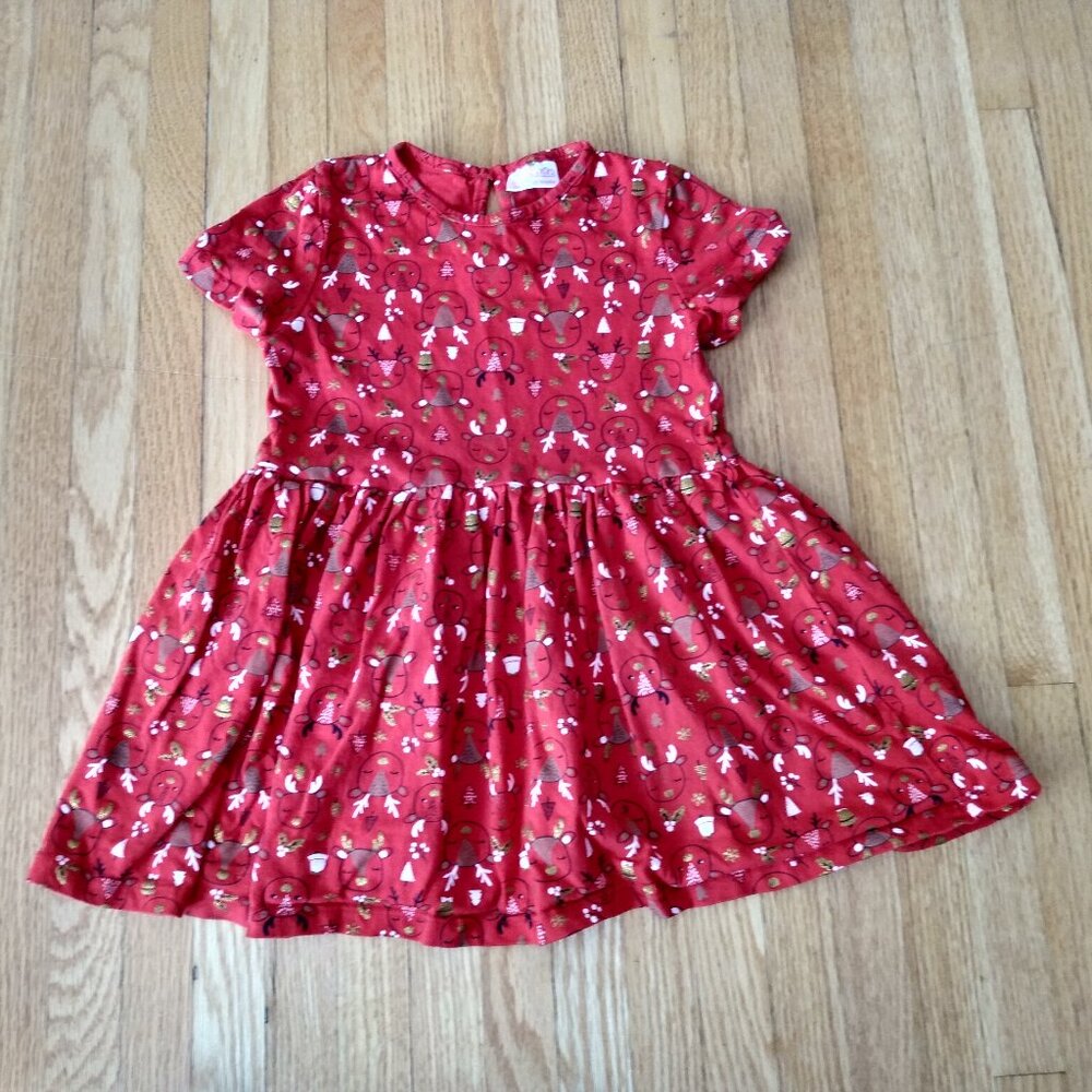 Christmas Reindeer Dress Size 24 to 36 Months Toddler Baby